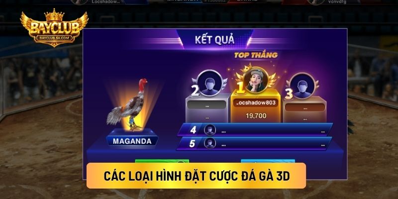 Các Loại Hình Đặt Cược Đá Gà 3D