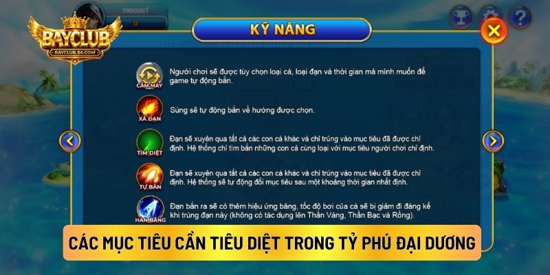 Các Mục Tiêu Cần Tiêu Diệt Trong Tỷ Phú Đại Dương